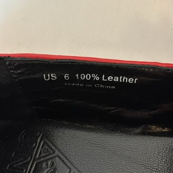 UNIF hellraiser leather spiked loafers/flats red/black size US6 - Picture 8 of 12